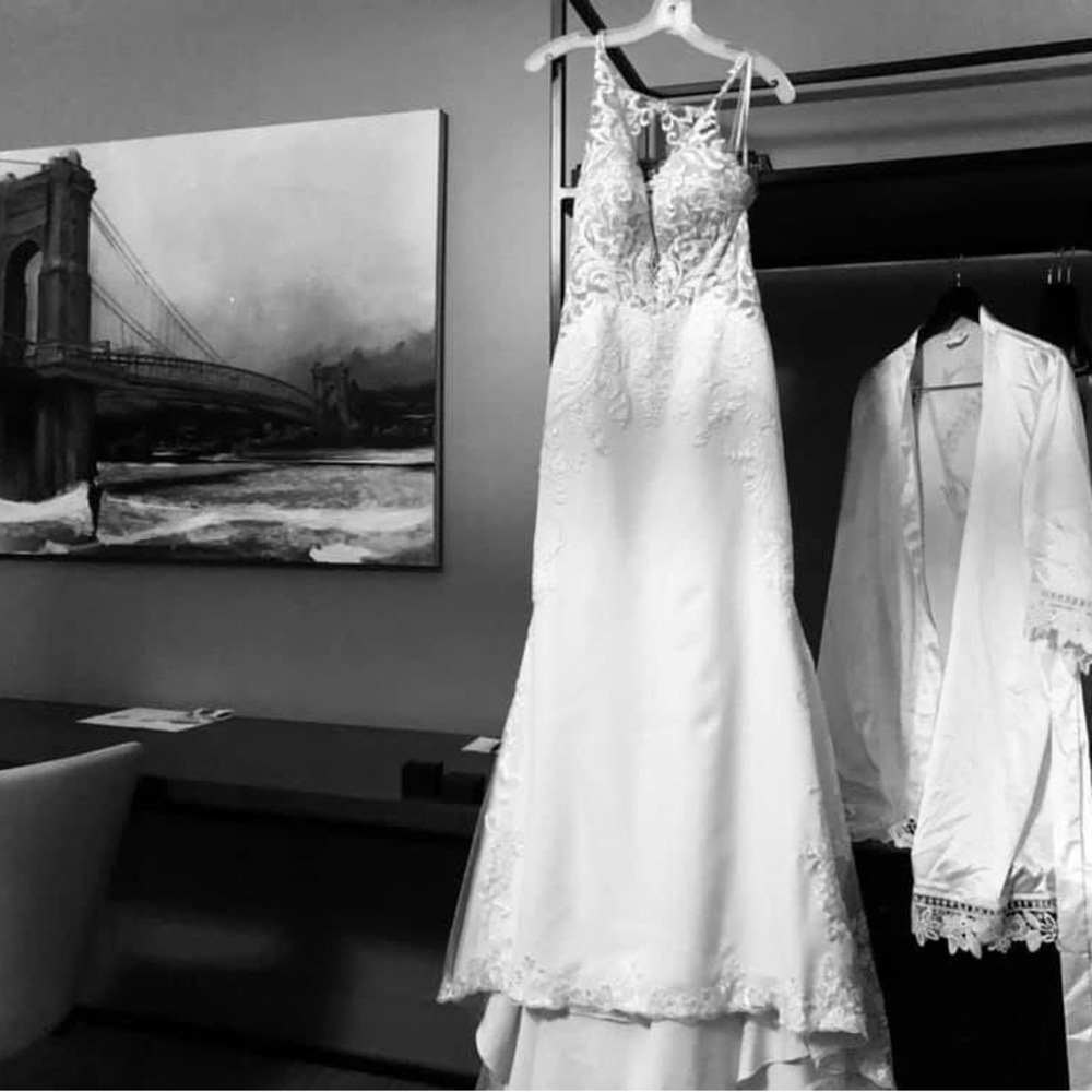 Elegant White Lace Gown for sale